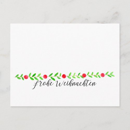 Frohe Weihnachten watercolor Christmas banner Postcard