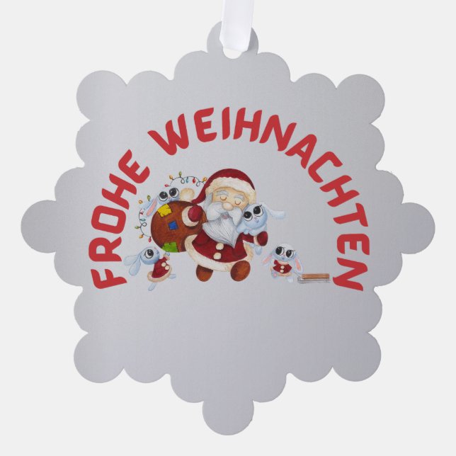 frohe weihnachten,weihnacht,weihnachte,weihnachts, ornament card (Front)