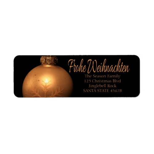 Frohe Weinachten Golden ornament label