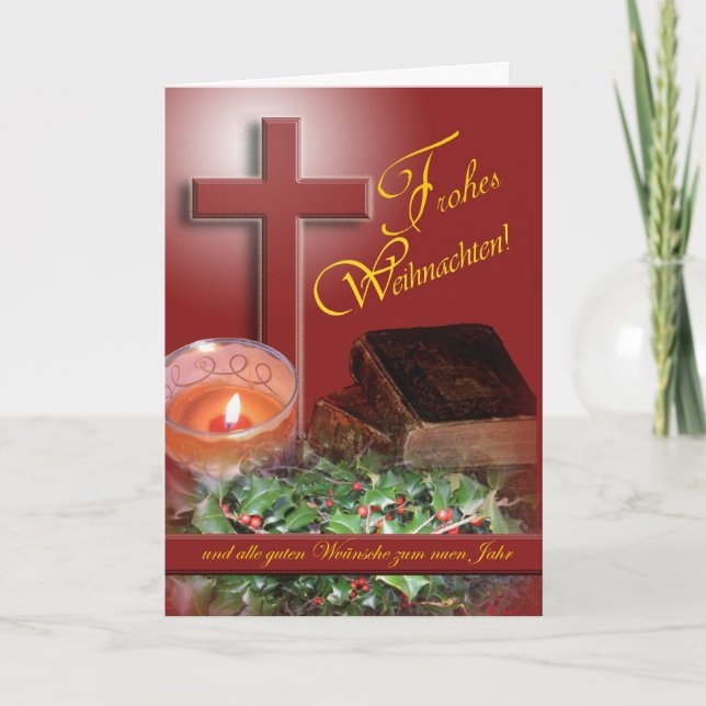 Frohes Weihnachten German Merry Christmas Holiday Card (Front)