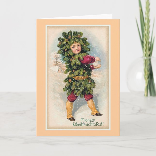"Frohes Weihnachtsfest" Vintage Christmas Holiday Card (Front)