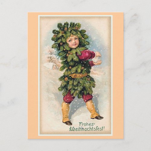 Frohes Weihnachtsfest Vintage Christmas Holiday Postcard