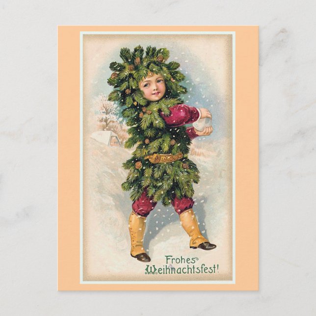 "Frohes Weihnachtsfest" Vintage Christmas Holiday Postcard (Front)