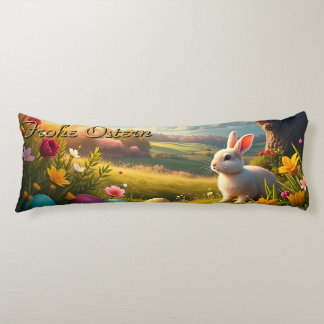 Fröhliche Ostern in einer Frühlingslandschaft Body Pillow