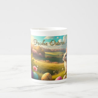 Fröhliche Ostern in einer Frühlingslandschaft Bone China Mug