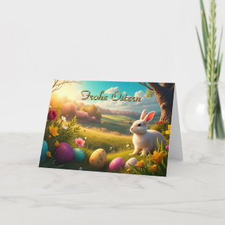 Fröhliche Ostern in einer Frühlingslandschaft Card