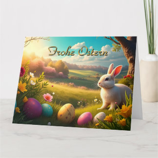 Fröhliche Ostern in einer Frühlingslandschaft Card