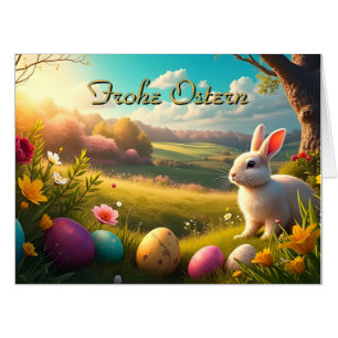 Fröhliche Ostern in einer Frühlingslandschaft Card