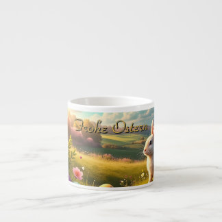 Fröhliche Ostern in einer Frühlingslandschaft Espresso Cup