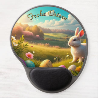 Fröhliche Ostern in einer Frühlingslandschaft Gel Mouse Pad