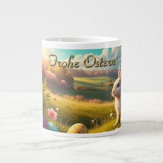 Fröhliche Ostern in einer Frühlingslandschaft Giant Coffee Mug