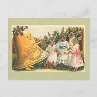 Fröhliche Ostern Vintage Easter Bunnies Holiday Postcard