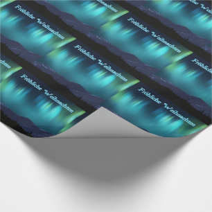 Frohliche Weihnachten - Aurora Borealis Wrapping Paper