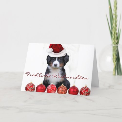 Frhliche Weihnachten Bernese Mountain dog card