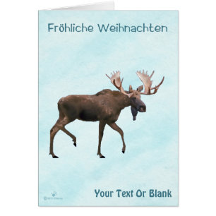 Fröhliche Weihnachten - Bull Moose On Snow Cards