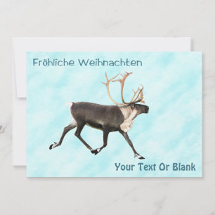 Fröhliche Weihnachten - Caribou (Reindeer) On Sno