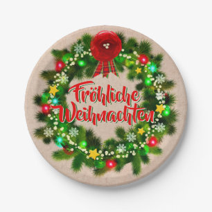 Fröhliche Weihnachten Christmas 7" Paper Plates