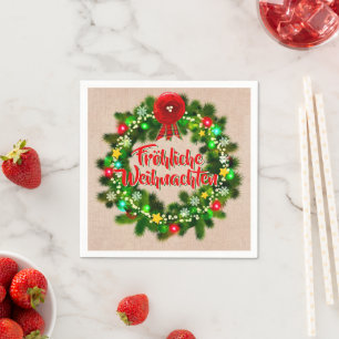 Fröhliche Weihnachten Christmas Cocktail Napkins