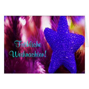 Fröhliche Weihnachten Christmas Purple Star Cards