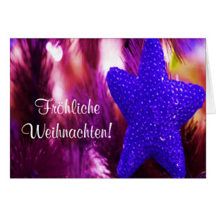 Fröhliche Weihnachten Christmas Purple Star III Cards