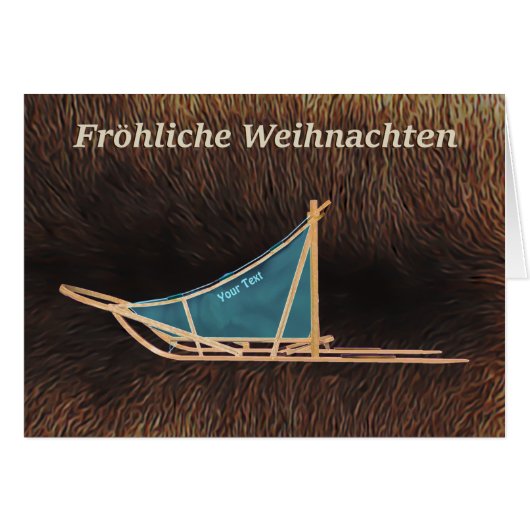 Fröhliche Weihnachten - Dog Sled Cards (Front Horizontal)