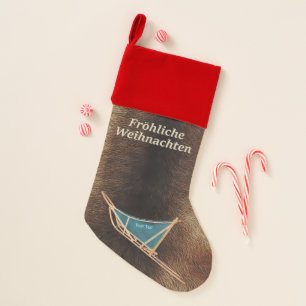 Fröhliche Weihnachten - Dog Sled Christmas Stocking