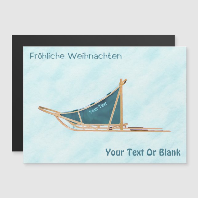 Fröhliche Weihnachten - Dog Sled On Snow (Front/Back)