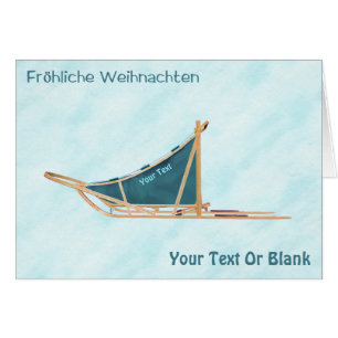 Fröhliche Weihnachten - Dog Sled On Snow Cards