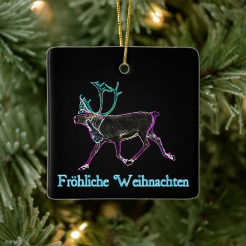 Frohliche Weihnachten _ Electric Caribou Ceramic Ornament