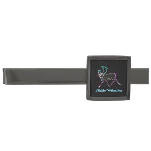 Frohliche Weihnachten _ Electric Caribou Gunmetal Finish Tie Bar