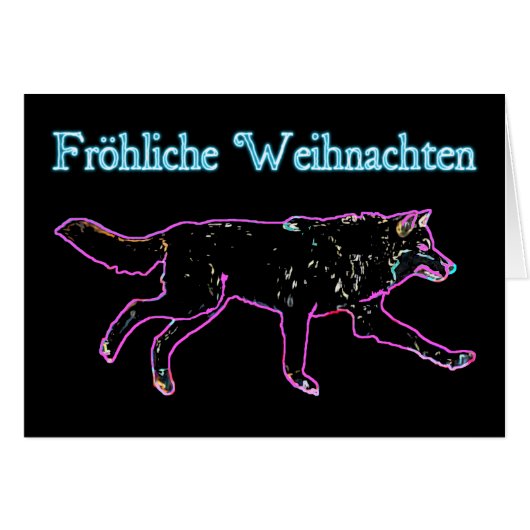 Frohliche Weihnachten - Electric Wolf Cards (Front Horizontal)