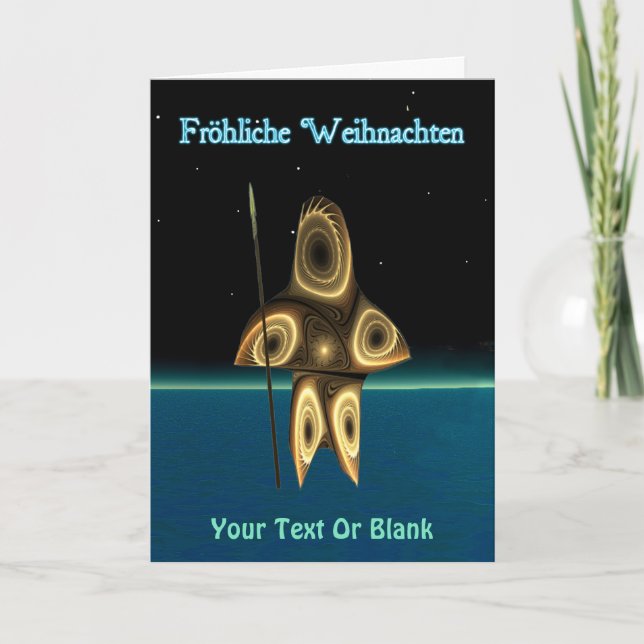 Fröhliche Weihnachten - Fractal Inuit Hunter Holiday Card (Front)