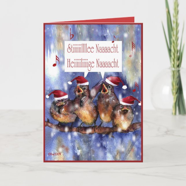 fröhliche Weihnachten German Merry Christmas Holiday Card (Front)