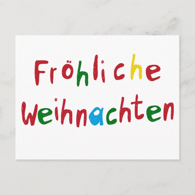 Fröhliche Weihnachten - Grußkarte bunt Postcard (Front)