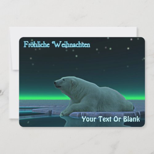 Frohliche Weihnachten _ Ice Edge Polar Bear Holiday Card