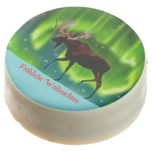 Frohliche Weihnachten _ Northern Lights Moose Chocolate Covered Oreo