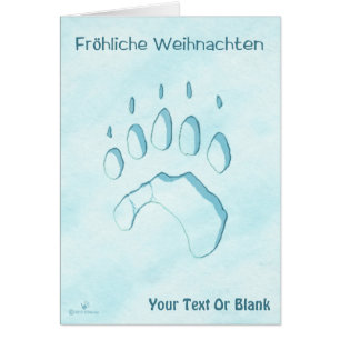 Fröhliche Weihnachten - Polar Bear Paw Print Cards
