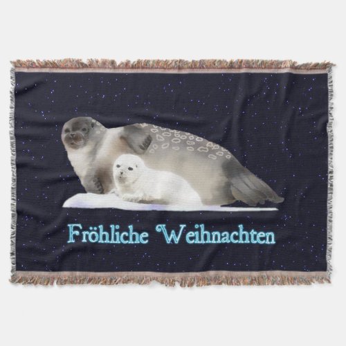 Frohliche Weihnachten _ Ringed Seal Throw Blanket