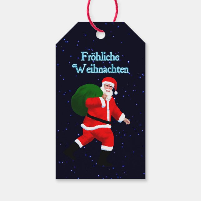 Frohliche Weihnachten - Santa Claus Gift Tags (Front)