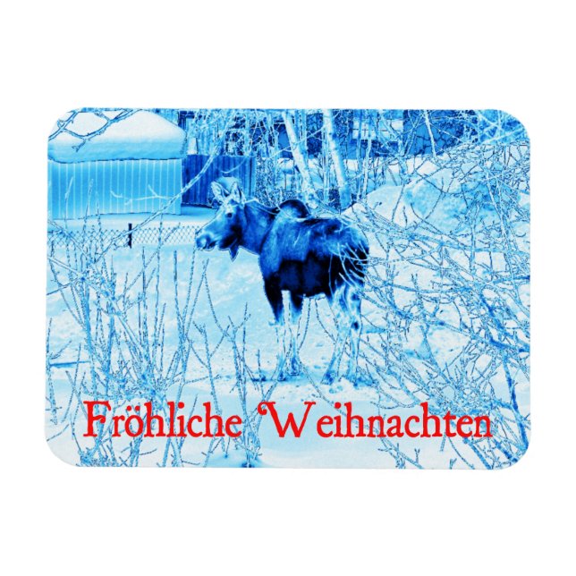 Frohliche Weihnachten - Urban Moose Magnet (Horizontal)