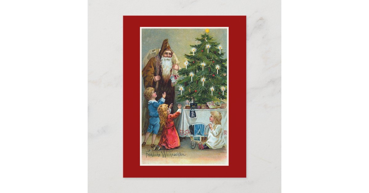Frohliche Weihnachten Vintage Christmas Holiday Postcard | Zazzle.com