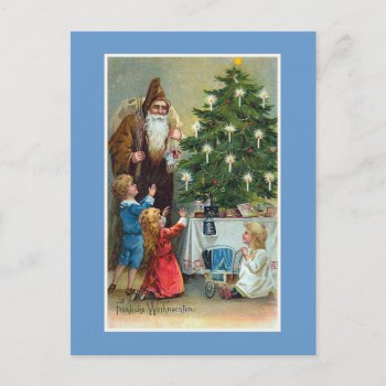 "frohliche Weihnachten" Vintage Christmas Holiday Postcard by ChristmasVintage at Zazzle