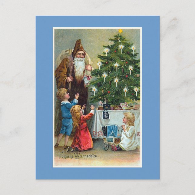 "Frohliche Weihnachten" Vintage Christmas Holiday Postcard (Front)
