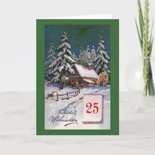 Frohliche Weihnachten Vintage German Holiday Card