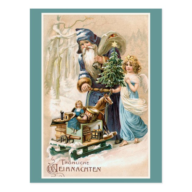 Frohliche Weihnachten Vintage German Postcard