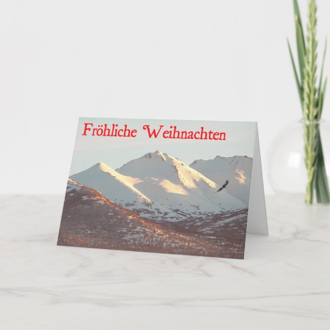 Frohliche Weihnachten - Winter Eagle Holiday Card (Front)