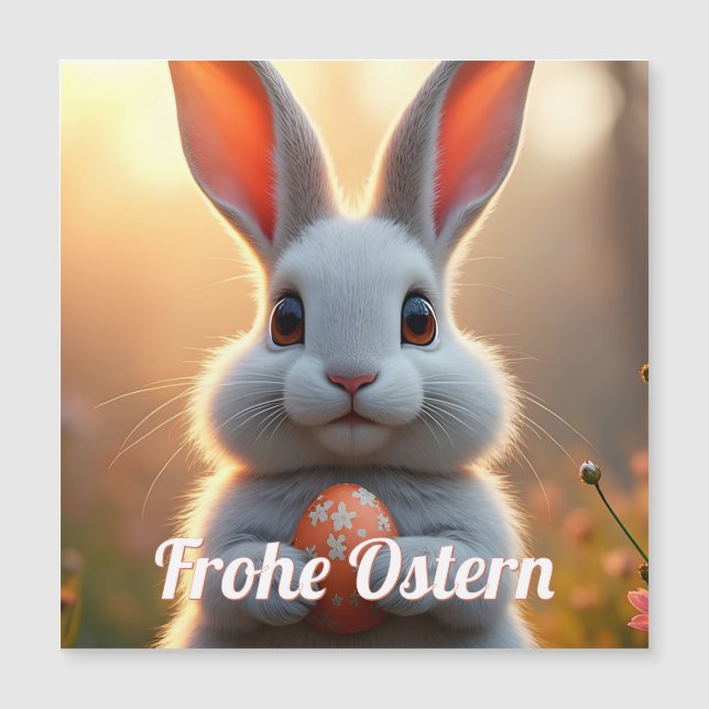 Fröhlicher Osterhase im Zauber des Frühlings (Front)