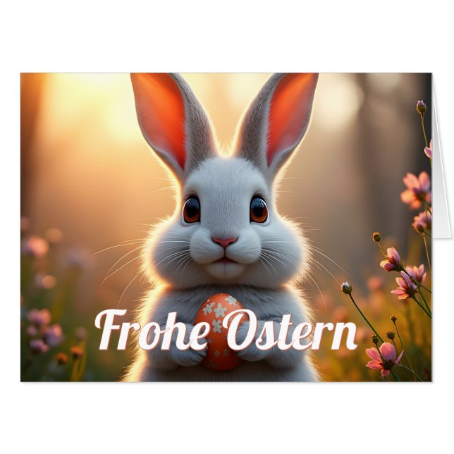 Fröhlicher Osterhase im Zauber des Frühlings Card (Front Horizontal)