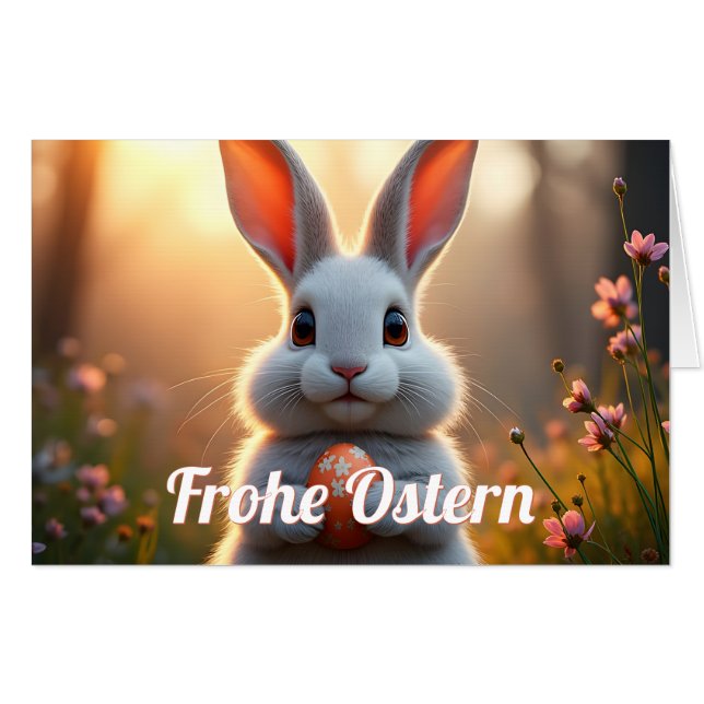 Fröhlicher Osterhase im Zauber des Frühlings Card (Front Horizontal)