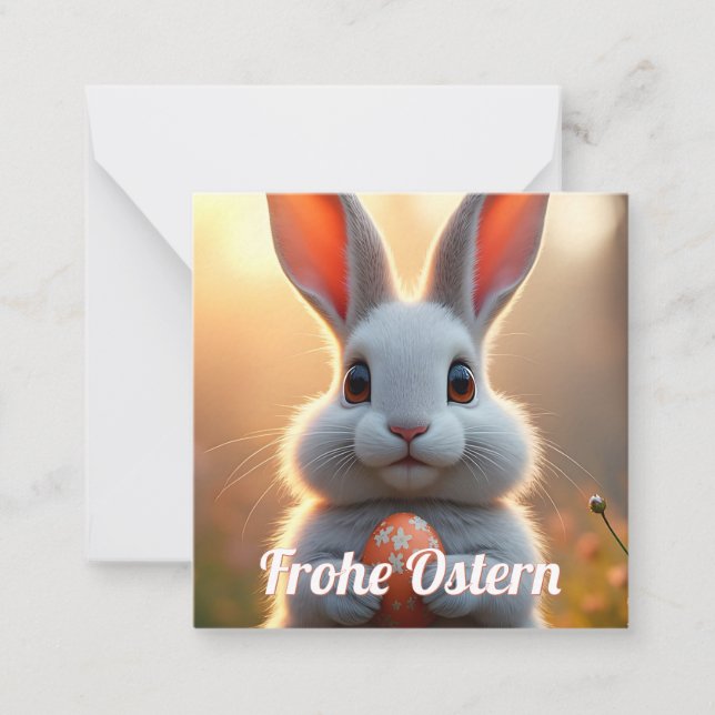 Fröhlicher Osterhase im Zauber des Frühlings Note Card (Front)